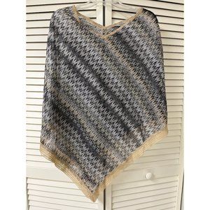 MISSONI Orange Label Poncho Sweater OS Chevron